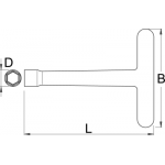 196/2LVDEDP - Izolowany klucz nasadowy z uchwytem typu T, długi