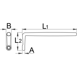 180/2AVDEDP - Jednostronny klucz izolowany, odgięty o 90 stopni