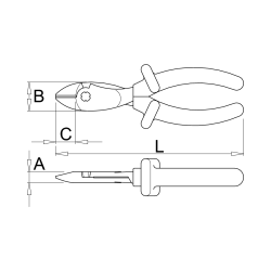 466/1VDEDP - Wzmocnione szczypce tnące, boczne w izolowane
