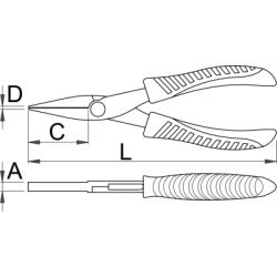 472/4E - Szczypce dla elektronika, płaskie