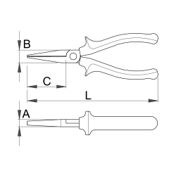 472/1VDEBI - Szczypce płaskie, długie, izolowane