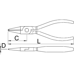 536PLUS/1DPR - Szczypce do wewnętrznych pierścieni osadczych, proste