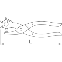 558/5P - Obrotowe szczypce dziurkujące, z 6 dziurkaczami