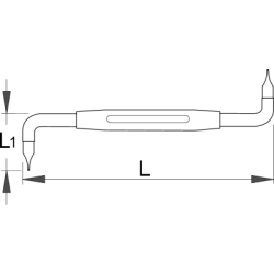 637SL - Wkrętak płaski, kątowy, dwustronny