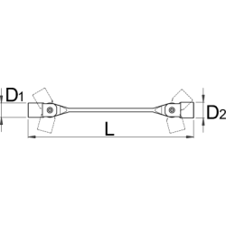202/1TX - Klucz nasadowy dwustronny, przegubowy, profil wewnętrzny TX