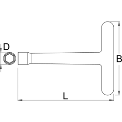196/2LVDEDP - Izolowany klucz nasadowy z uchwytem typu T, długi