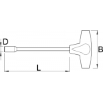 193N - Klucze nasadowe z uchwytem typu T