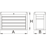 939/4EV -  Szafka narzędziowa Eurovison - z czteroma szufladami