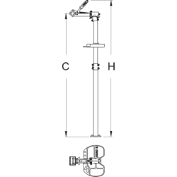1693BS1 - Stojak z uchwytem z nakrętką regulacyjną, bez podstawy