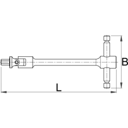 194/2C1 - Klucze trzpieniowe z końcówką sześciokątną, przegubowe, z uchwytem typu T