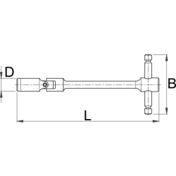 194/2D1 - Klucz do świec, przegubowy, z uchwytem typu T