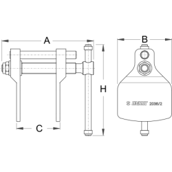 2036/2 - Przesuwny przyrząd ściskający do tłoczków hamulcowyc