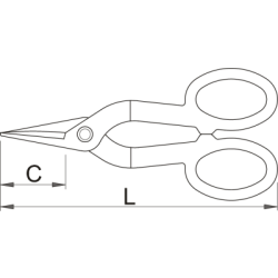 574/7P - Nożyce do blachy - ostrza wąskie