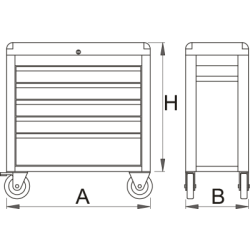 938/5M - Mobilna szafka narzędziowa z uchwytem