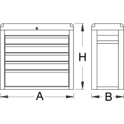 938/5V -  Skrzynia narzędziowa Eurostyle - 5-cio szufladowa