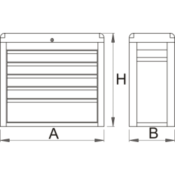939/5E - Szafka narzędziowa Eurostyle - z pięcioma szufladami