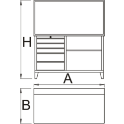946AC  - Stół warsztatowy z tablicą narzędziową